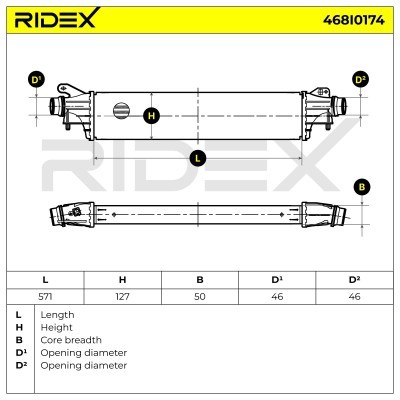 Intercooler, Charger RIDEX 468I0174 468I0174 - photo 6