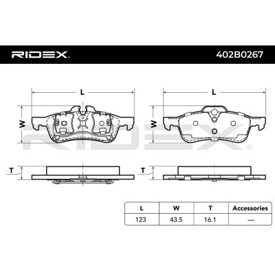 Brake Pads Set RIDEX 402B0267 402B0267 - photo 3