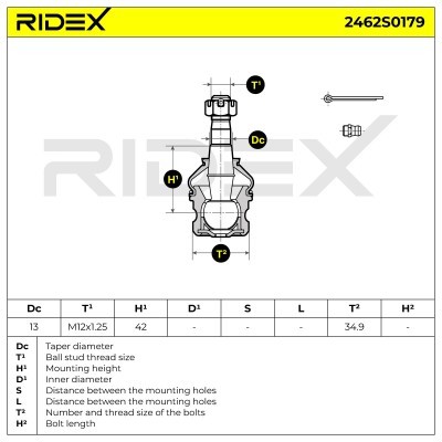 Ball Joint RIDEX 2462S0179 2462S0179 - photo 7