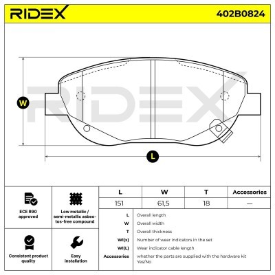 Brake Pads Set RIDEX 402B0824 402B0824 - photo 4