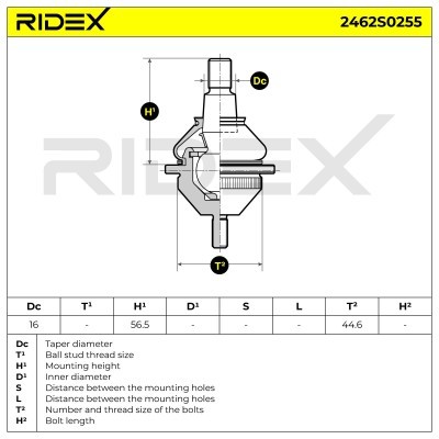 Ball Joint RIDEX 2462S0255 2462S0255 - photo 5