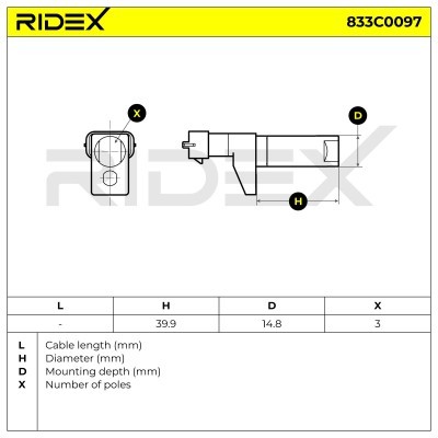 Crankshaft Pulse Sensor RIDEX 833C0097 833C0097 - photo 3