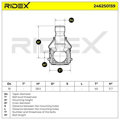 Ball Joint RIDEX 2462S0159 2462S0159 - photo 5