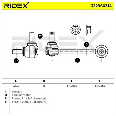 Stabilizer Link RIDEX 3229S0314 3229S0314 - photo 5
