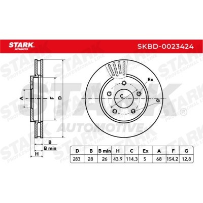 Brake Disc Stark SKBD-0023424 SKBD-0023424 - photo 3