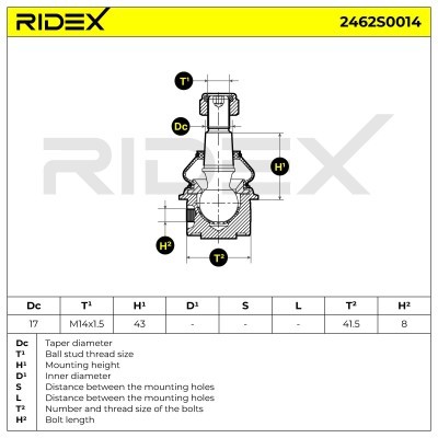 Ball Joint RIDEX 2462S0014 2462S0014 - photo 3