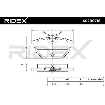Brake Pads Set RIDEX 402B0718 402B0718 - photo 7