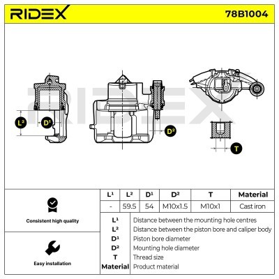 Brake Caliper RIDEX 78B1004 78B1004 - photo 7