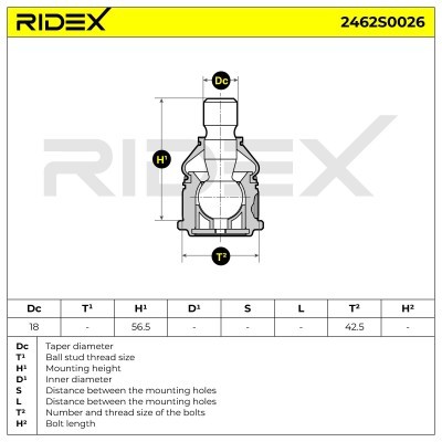 Ball Joint RIDEX 2462S0026 2462S0026 - photo 5