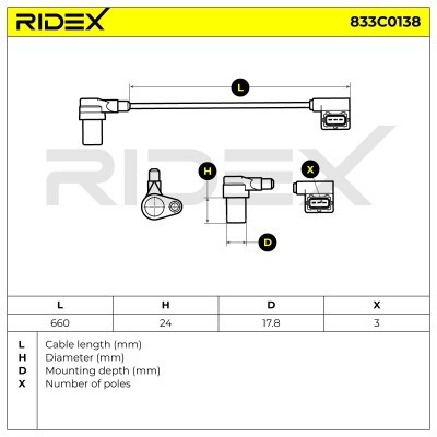 Crankshaft Pulse Sensor RIDEX 833C0138 833C0138 - photo 6