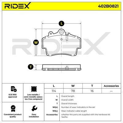 Brake Pads Set RIDEX 402B0821 402B0821 - photo 4