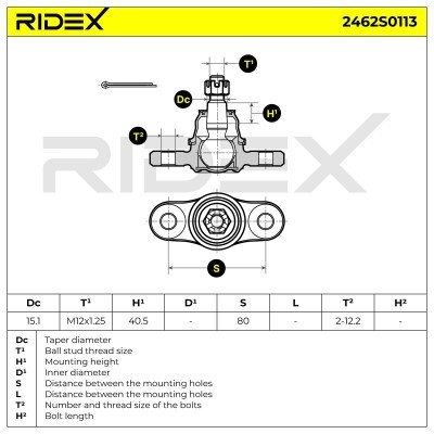 Ball Joint RIDEX 2462S0113 2462S0113 - photo 6