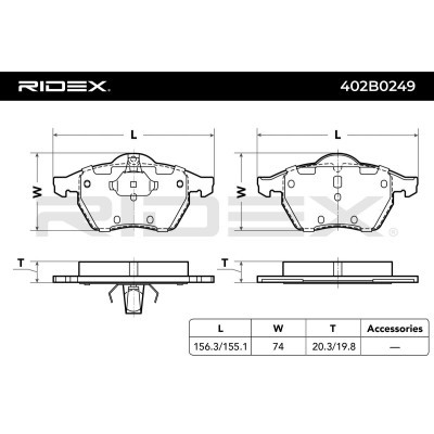 Brake Pads Set RIDEX 402B0249 402B0249 - photo 3