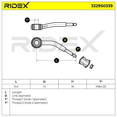 Stabilizer Link RIDEX 3229S0339 3229S0339 - photo 5
