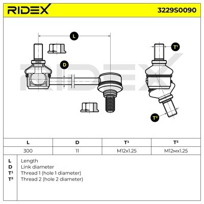 Stabilizer Link RIDEX 3229S0090 3229S0090 - photo 3