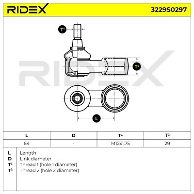 Stabilizer Link RIDEX 3229S0297 3229S0297 - photo 5