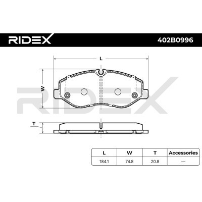 Brake Pads Set RIDEX 402B0996 402B0996 - photo 7