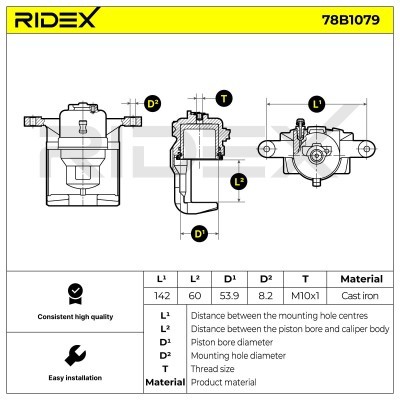 Brake Caliper RIDEX 78B1079 78B1079 - photo 6