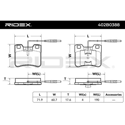 Brake Pads Set RIDEX 402B0388 402B0388 - photo 7