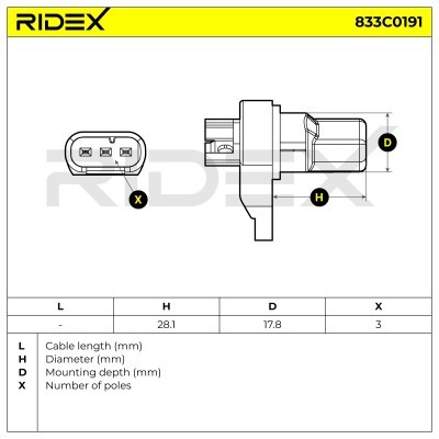 Crankshaft Pulse Sensor RIDEX 833C0191 833C0191 - photo 6
