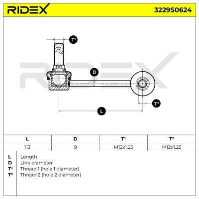 Stabilizer Link RIDEX 3229S0624 3229S0624 - photo 5