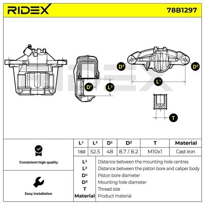 Brake Caliper RIDEX 78B1297 78B1297 - photo 6