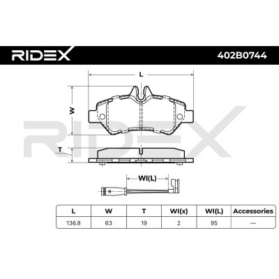 Brake Pads Set RIDEX 402B0744 402B0744 - photo 7