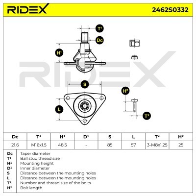Ball Joint RIDEX 2462S0332 2462S0332 - photo 5