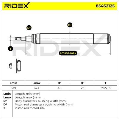 Shock Absorber RIDEX 854S2125 854S2125 - photo 8