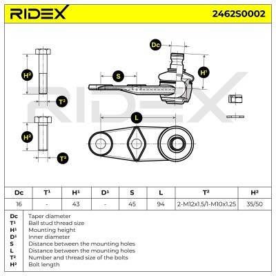 Ball Joint RIDEX 2462S0002 2462S0002 - photo 5