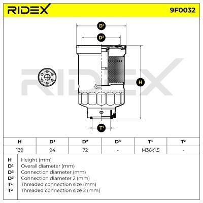 Fuel Filter RIDEX 9F0032 9F0032 - photo 5