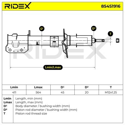Shock Absorber RIDEX 854S1916 854S1916 - photo 6