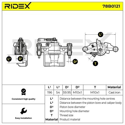 Brake Caliper RIDEX 78B0121 78B0121 - photo 5