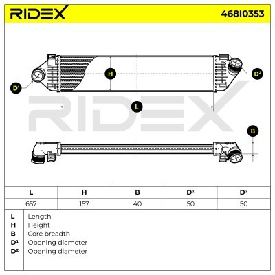 Intercooler, Charger RIDEX 468I0353 468I0353 - photo 7