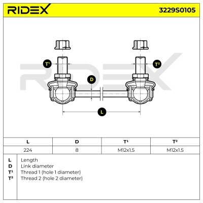 Stabilizer Link RIDEX 3229S0105 3229S0105 - photo 6