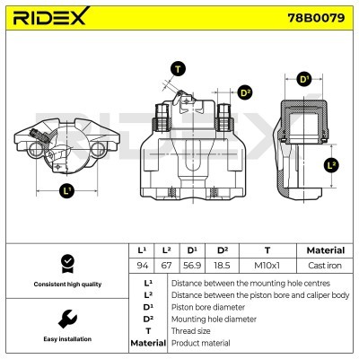 Brake Caliper RIDEX 78B0079 78B0079 - photo 6