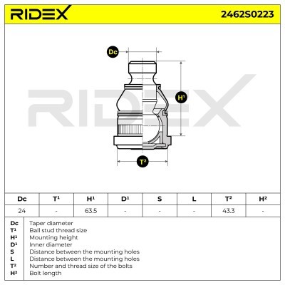 Ball Joint RIDEX 2462S0223 2462S0223 - photo 5