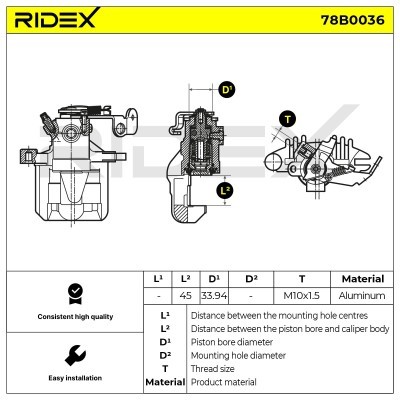 Brake Caliper RIDEX 78B0036 78B0036 - photo 5