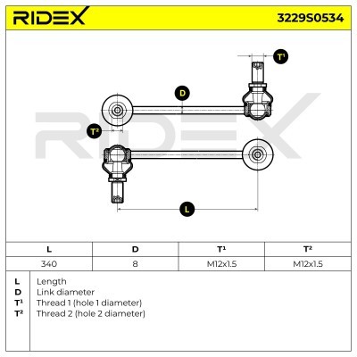 Stabilizer Link RIDEX 3229S0534 3229S0534 - photo 5