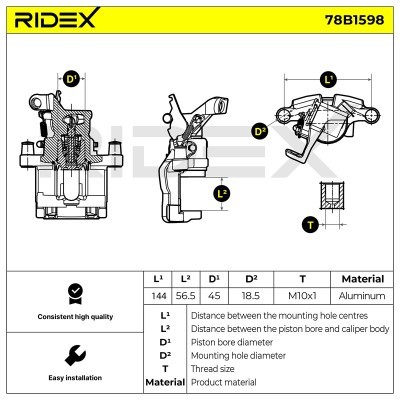 Brake Caliper RIDEX 78B1598 78B1598 - photo 5
