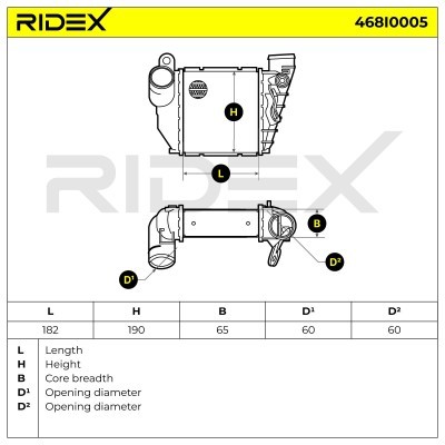 Intercooler, Charger RIDEX 468I0005 468I0005 - photo 5
