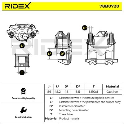 Brake Caliper RIDEX 78B0720 78B0720 - photo 3