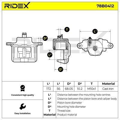 Brake Caliper RIDEX 78B0412 78B0412 - photo 5