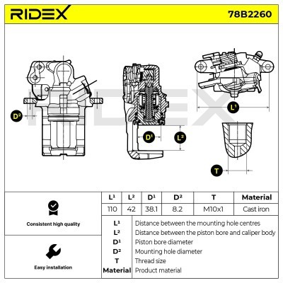 Brake Caliper RIDEX 78B2260 78B2260 - photo 3