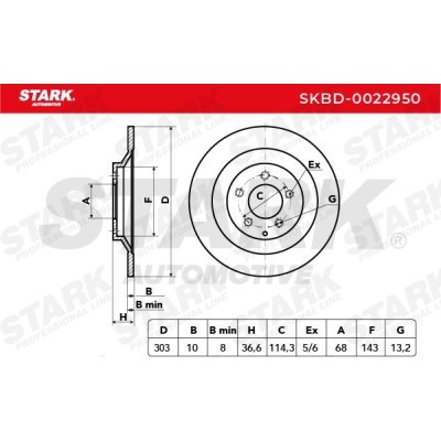 Brake Disc Stark SKBD-0022950 SKBD-0022950 - photo 3