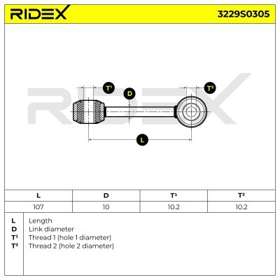 Stabilizer Link RIDEX 3229S0305 3229S0305 - photo 6