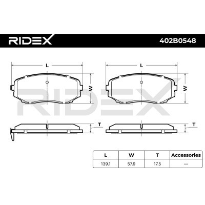 Brake Pads Set RIDEX 402B0548 402B0548 - photo 8