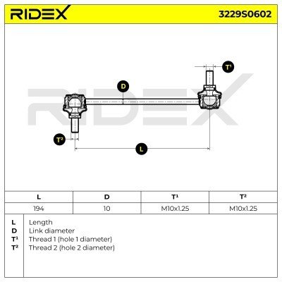 Stabilizer Link RIDEX 3229S0602 3229S0602 - photo 5