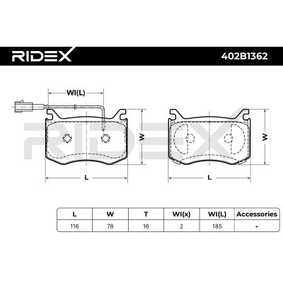 Brake Pads Set RIDEX 402B1362 402B1362 - photo 7