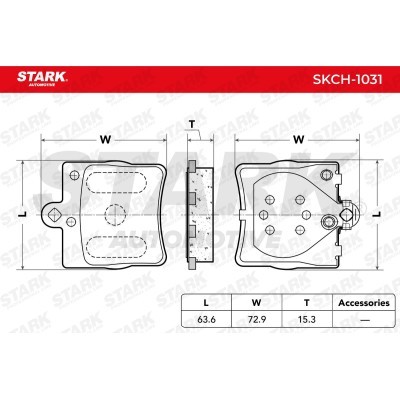Brake Pads Set Stark SKCH-1031 SKCH-1031 - photo 3